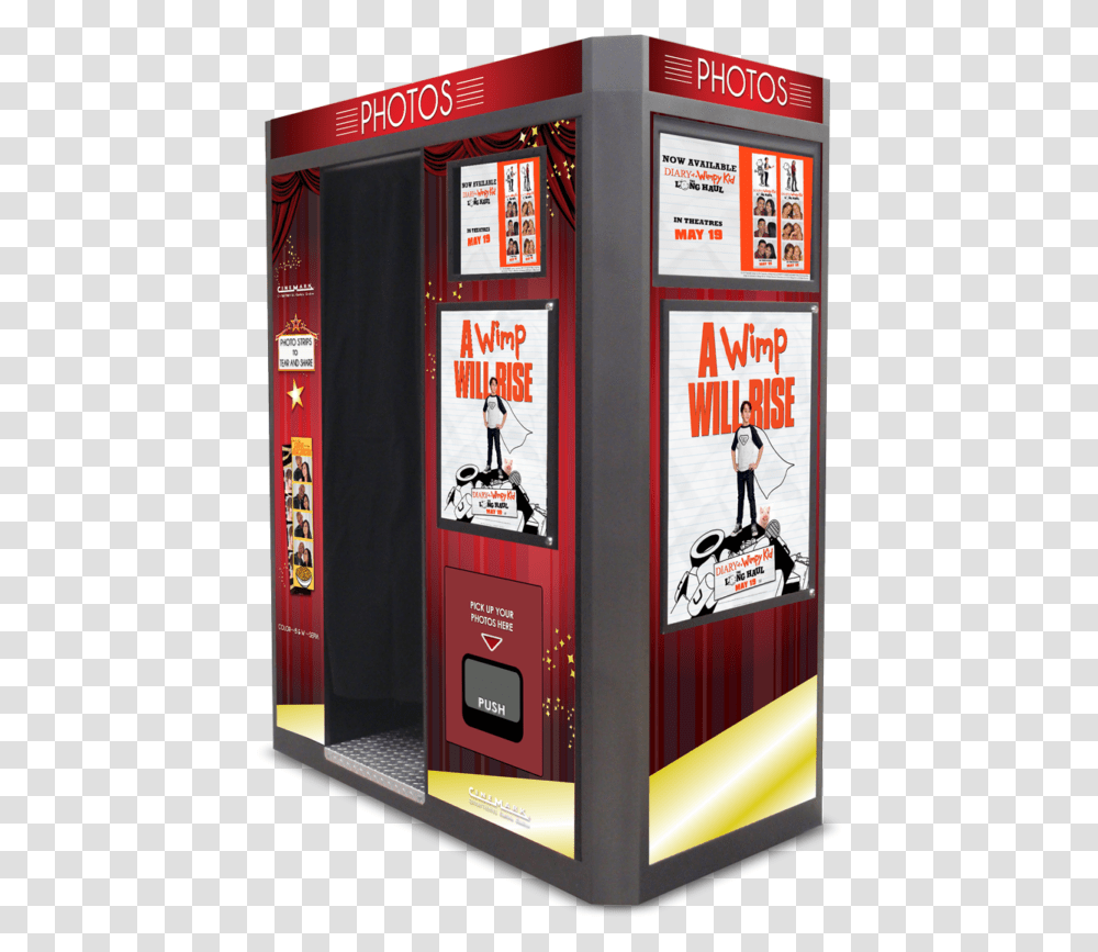 Innovative Foto Promotes Latest Film Diary Of A Wimpy Poster, Person, Human, Machine, Kiosk Transparent Png