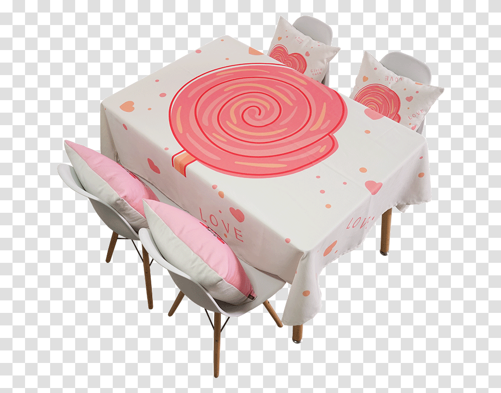 Ins Pink Square Tablecloth Square Princess Wind Cute Tablecloth, Sweets, Food, Confectionery, Birthday Cake Transparent Png