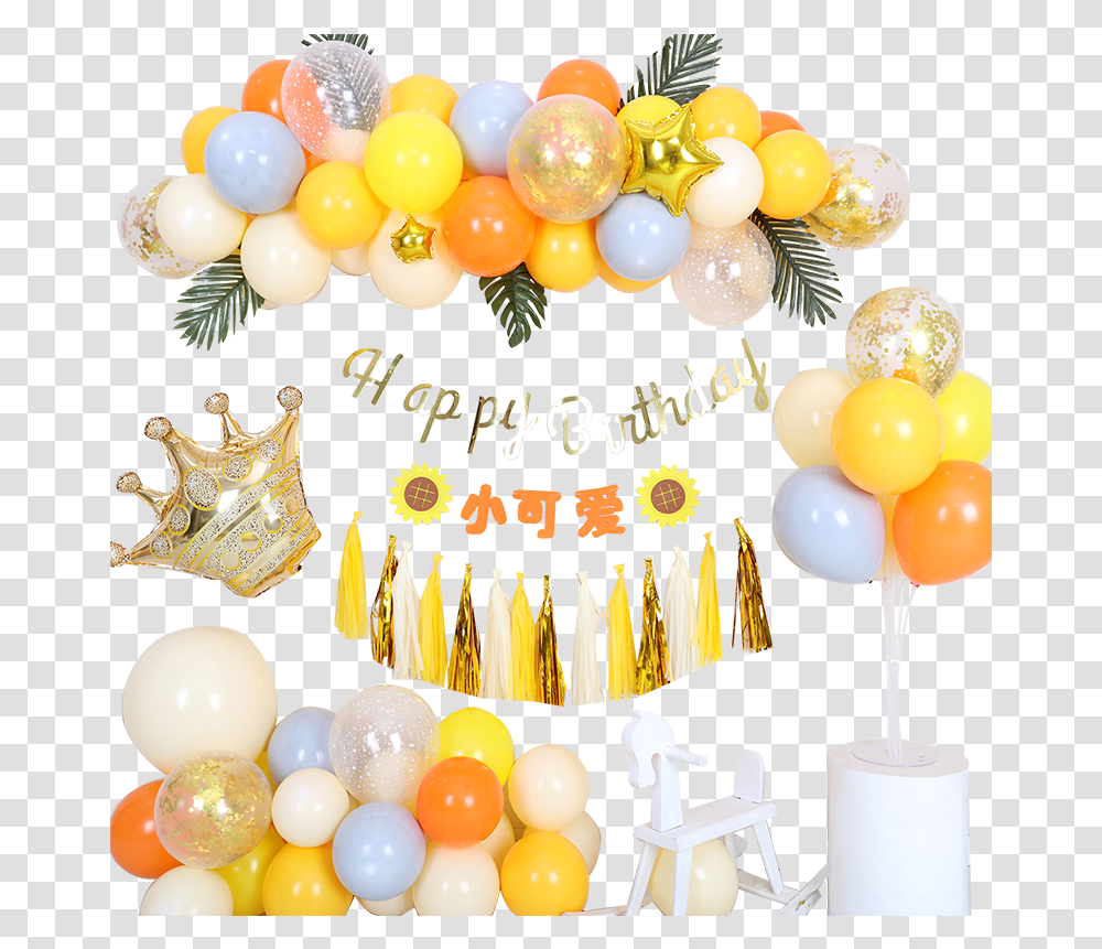 Ins Wind Network Red Balloon Children Pull Flower Flag Office Party, Birthday Party Transparent Png