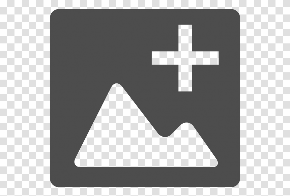 Insert Image Here Icon, Cross, Triangle, Stencil Transparent Png