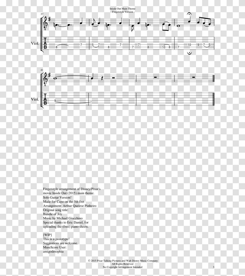 Inside Out Main Theme Sheet Music Composed By Arr Sheet Music, Astronomy, Outer Space, Universe Transparent Png