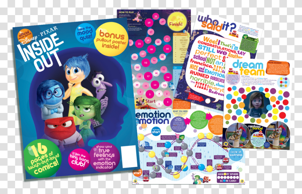 Inside Out Movie Magazine, Poster, Advertisement, Flyer, Paper Transparent Png
