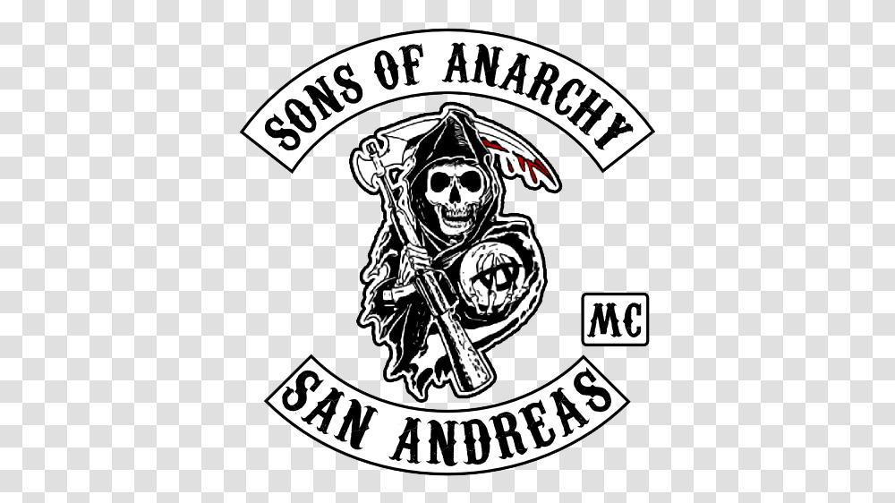Inside The World Of Motorcycle Clubs Weazel News Sons Of Anarchy Logo, Person, Human, Symbol, Emblem Transparent Png