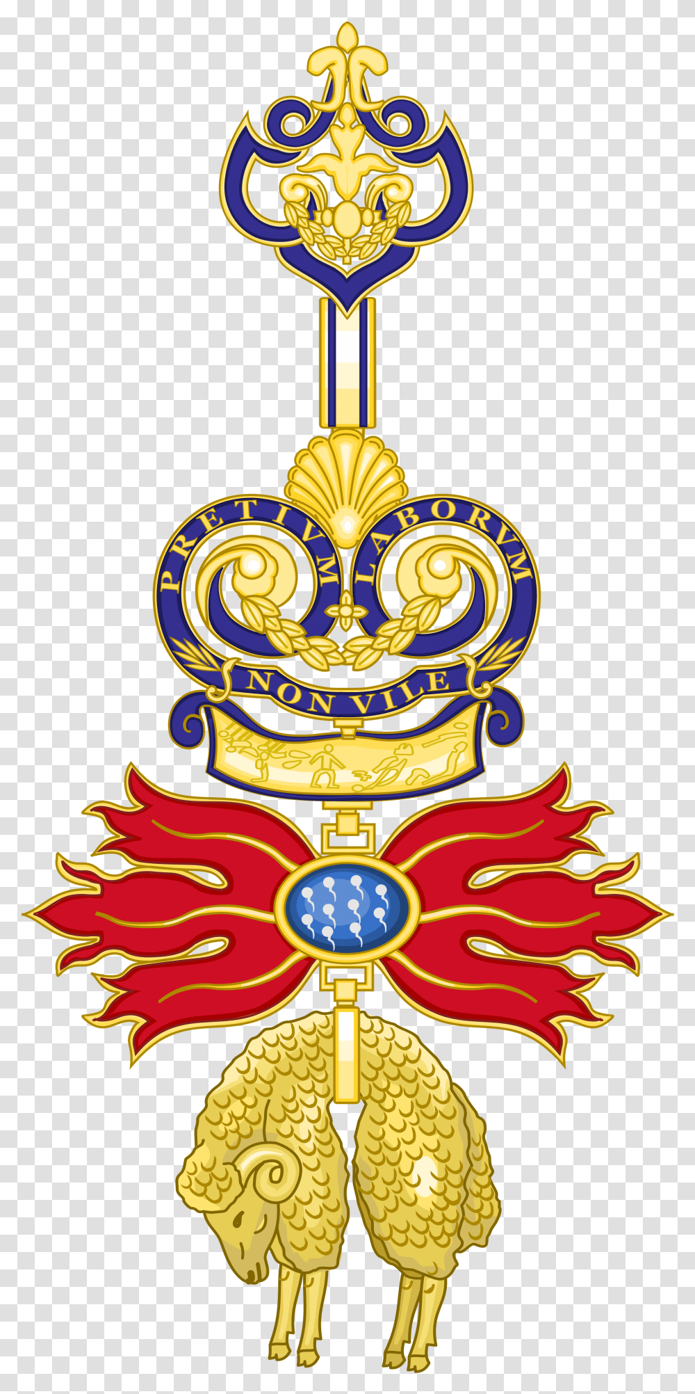 Insignia Of The Order Of The Golden Fleece Download Order Of The Golden Fleece Symbol, Emblem, Crowd, Diwali Transparent Png