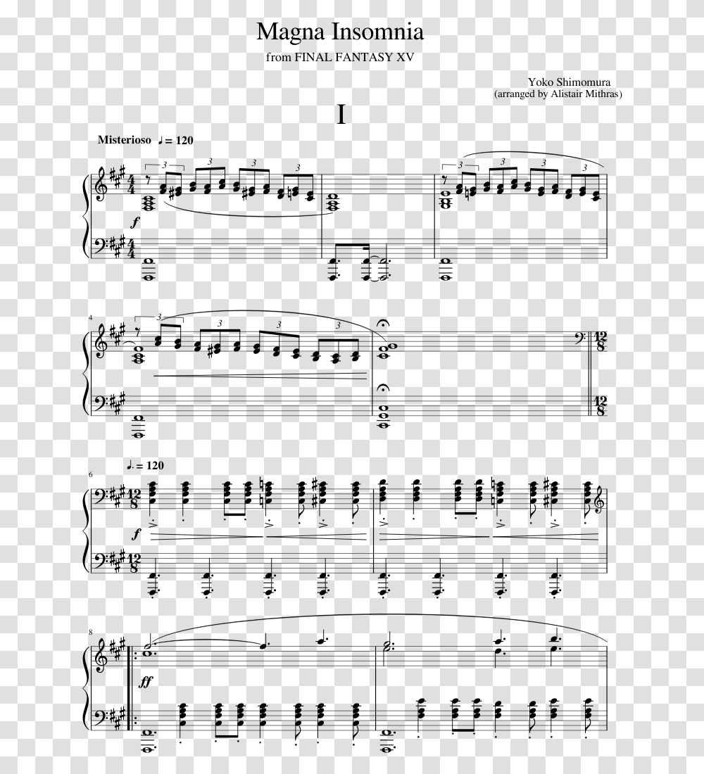Insomnia Piano Sheet Music, Gray, World Of Warcraft Transparent Png