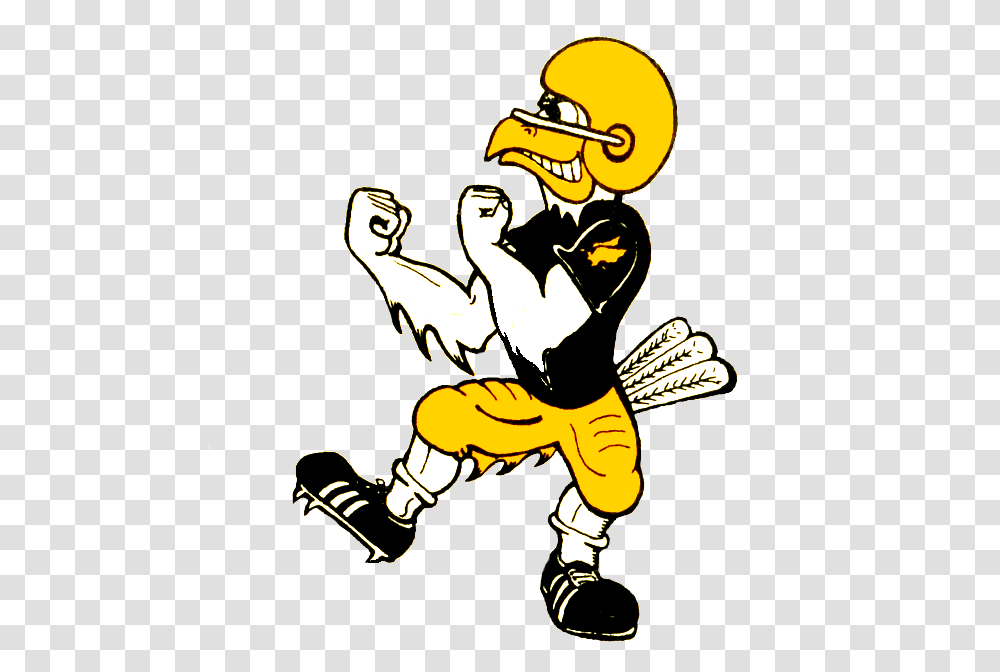 Inspired By The Iowa Versus Iowa State Football Game Herky The Hawkeye Cartoon, Person, Human, Fireman Transparent Png
