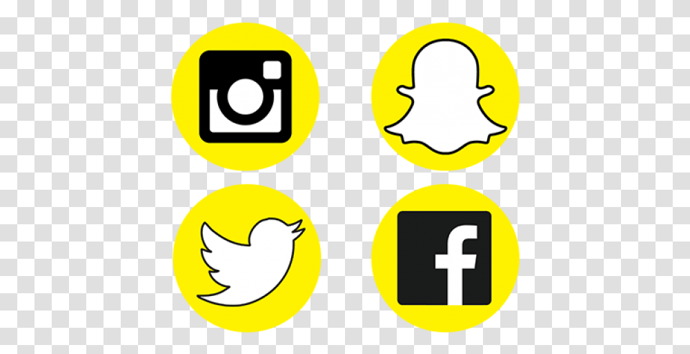 Instagram Clipart Snapchat White Facebook Twitter Instagram Yellow Facebook Icon, Light, Traffic Light, Symbol, Text Transparent Png