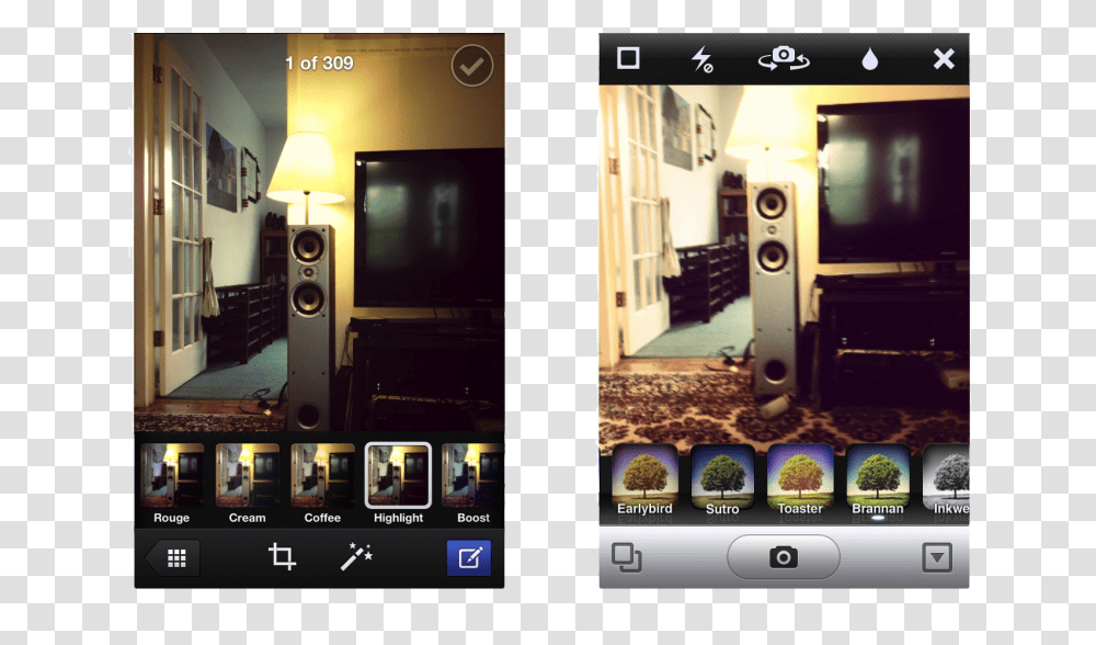 Instagram Filters Interface, Electronics, Speaker, Monitor, Screen Transparent Png