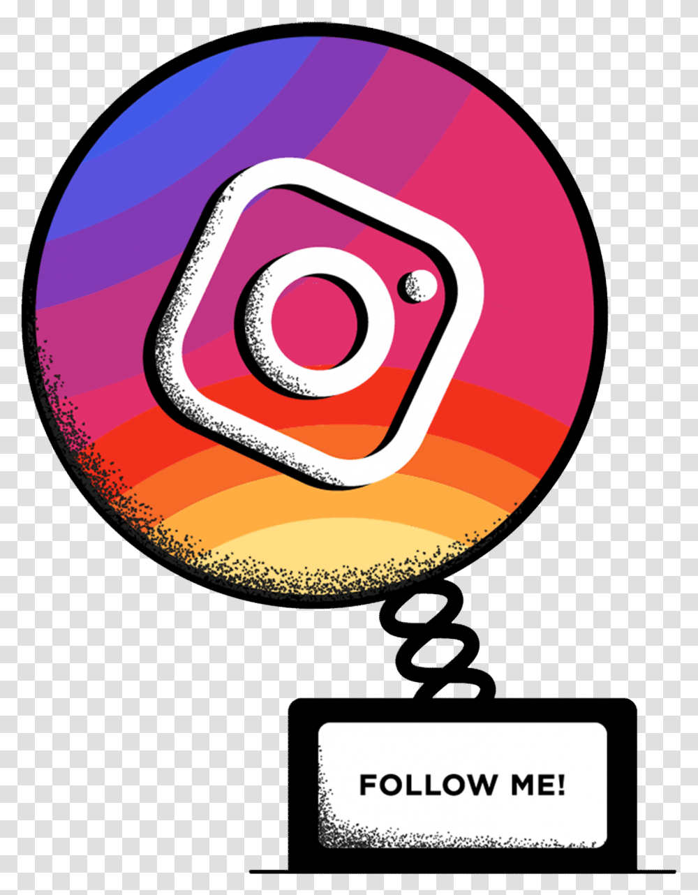Instagram Follow Me Gif Clipart Instagram Logo Gif, Text, Symbol, Trademark, Spiral Transparent Png