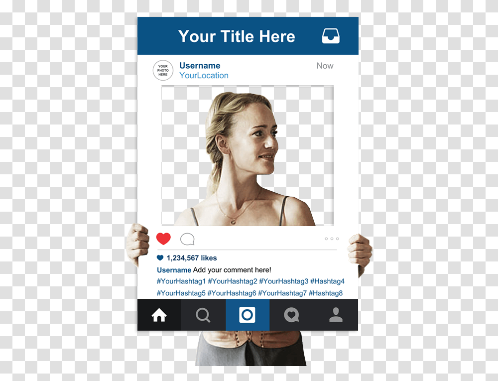 Instagram Frame Photo Booth, Person, Face, Number Transparent Png