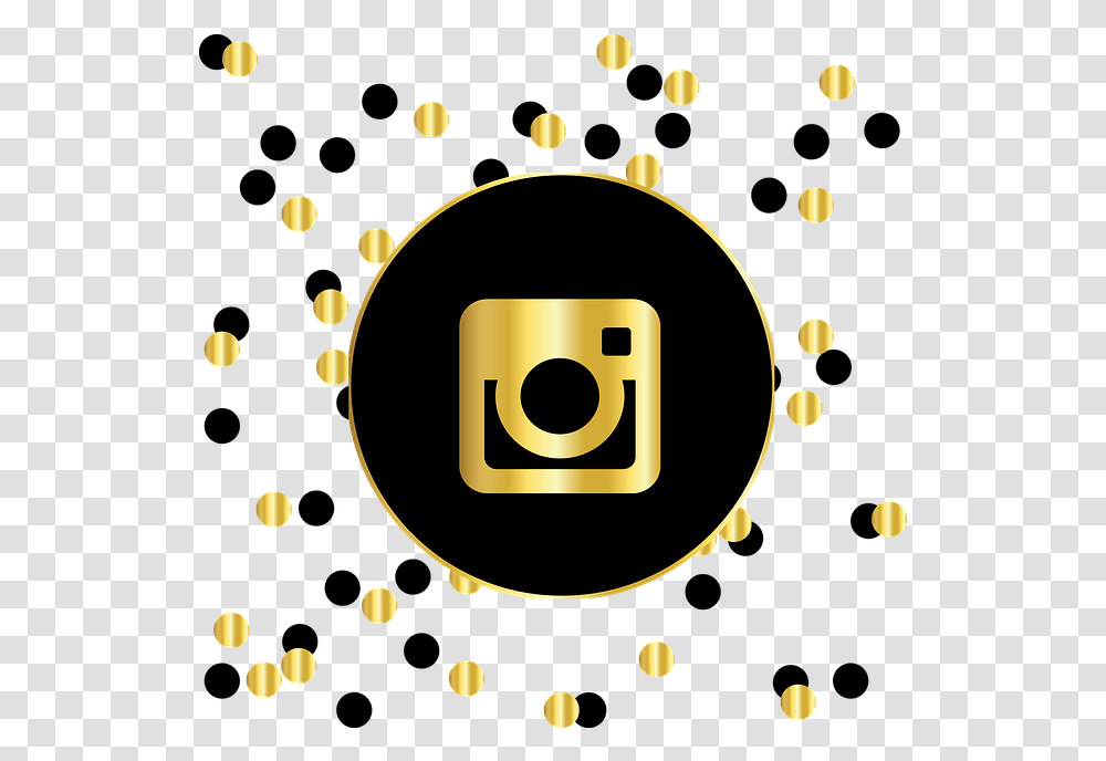 Instagram Icon Logo And Jpg Images Social Media Black And Gold Icons, Confetti, Paper, Text, Graphics Transparent Png