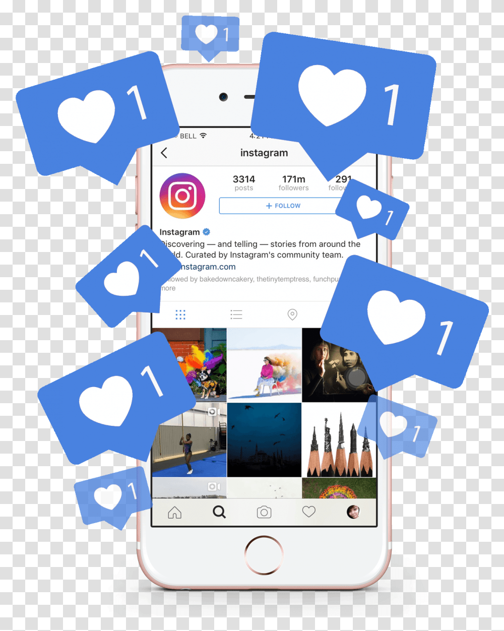 Instagram Likes On A Phone That Show Instagrams Personal Cell Phone Instagram, Human, Electronics, Poster Transparent Png
