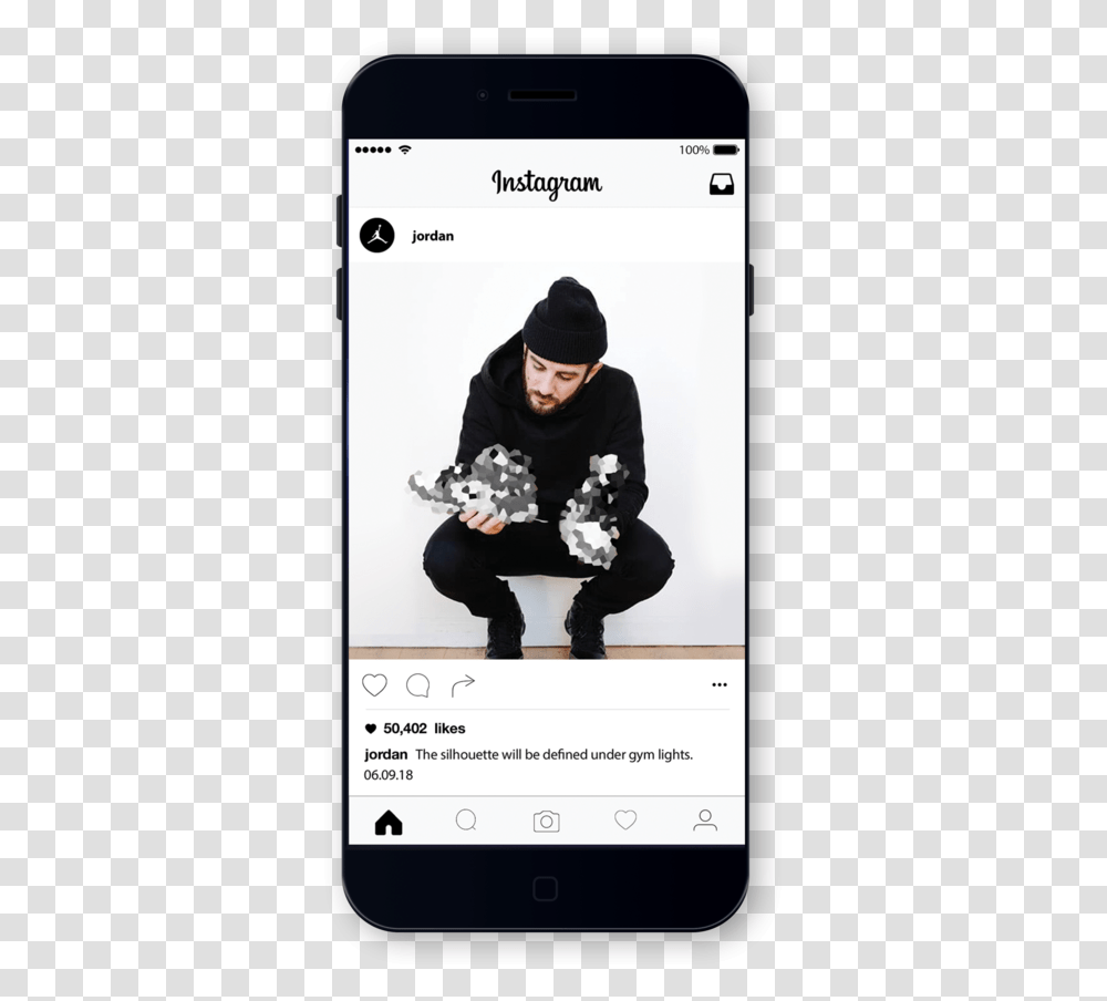 Instagram Phone, Person, Mobile Phone, Hat Transparent Png