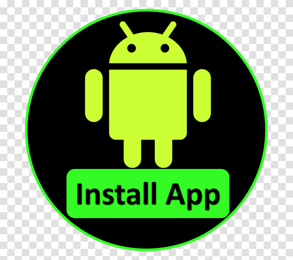 Install Our Android Apps Round Android Icon, Label, Light Transparent Png