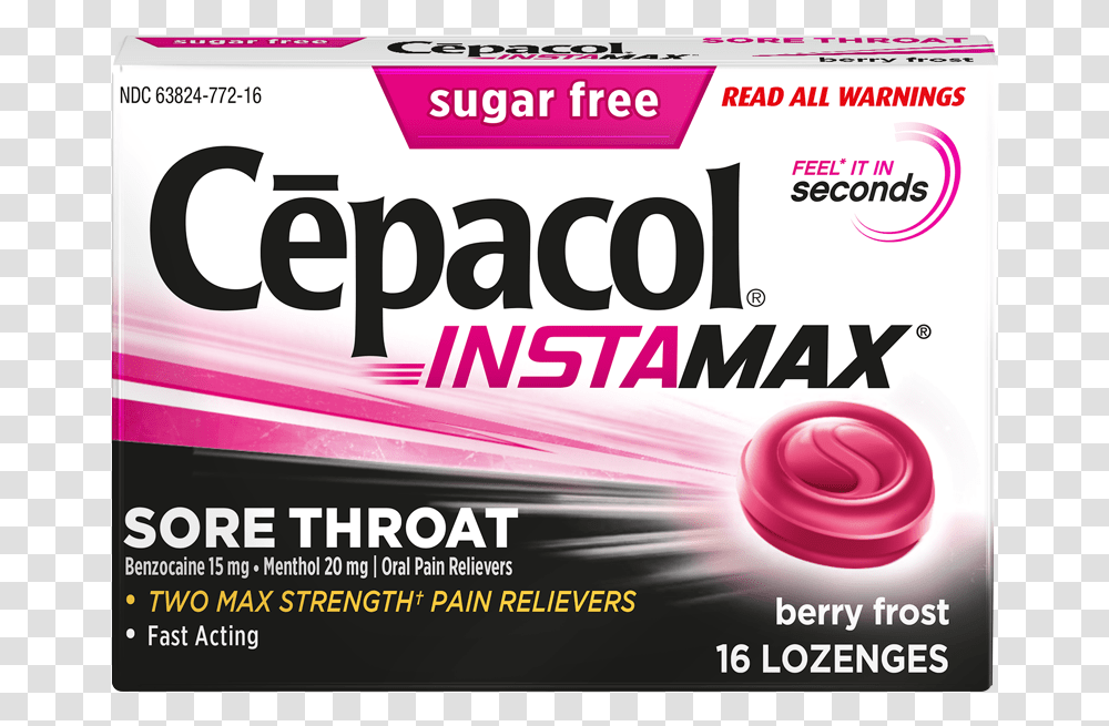 Instamax Sore Throat Berry Frost Lozenges Cepacol, Gum, Paper, Poster Transparent Png