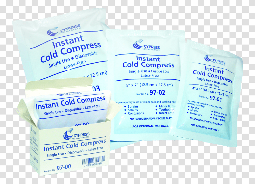 Instant Cold Pack Label, First Aid, Bandage, Box Transparent Png