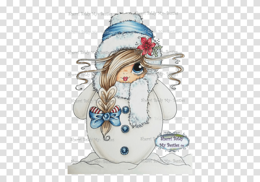 Instant Download My Besties Scann0088 Snow Girl Snowman And Snowgirl, Person, Pattern Transparent Png
