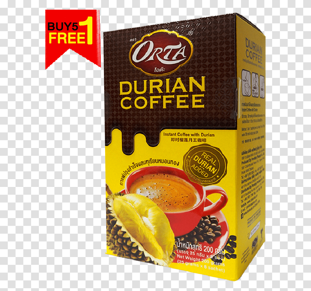 Instant Durian Coffee Instant Coffee, Food, Plant, Beverage, Drink Transparent Png
