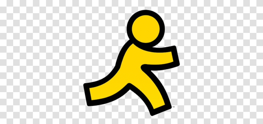 Instant Messenger Logos Aol Running Man, Text, Number, Symbol, Alphabet Transparent Png