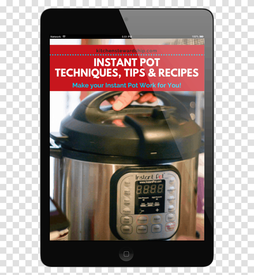 Instant Pot Guidebook Cover On And Ipad Rice Cooker, Mobile Phone, Electronics, Cell Phone, Appliance Transparent Png