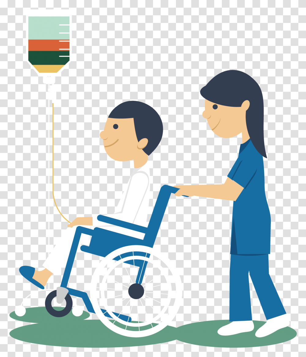 Insurance Clipart Critical Illness Enfermera Y Paciente, Chair, Furniture, Wheelchair Transparent Png