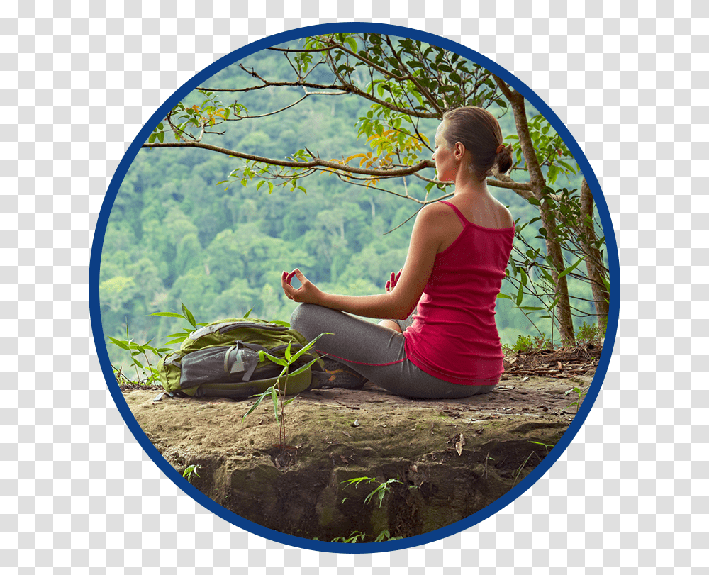 Integrative Healing Arts Practitioner Sitting, Person, Female, Fisheye, Outdoors Transparent Png