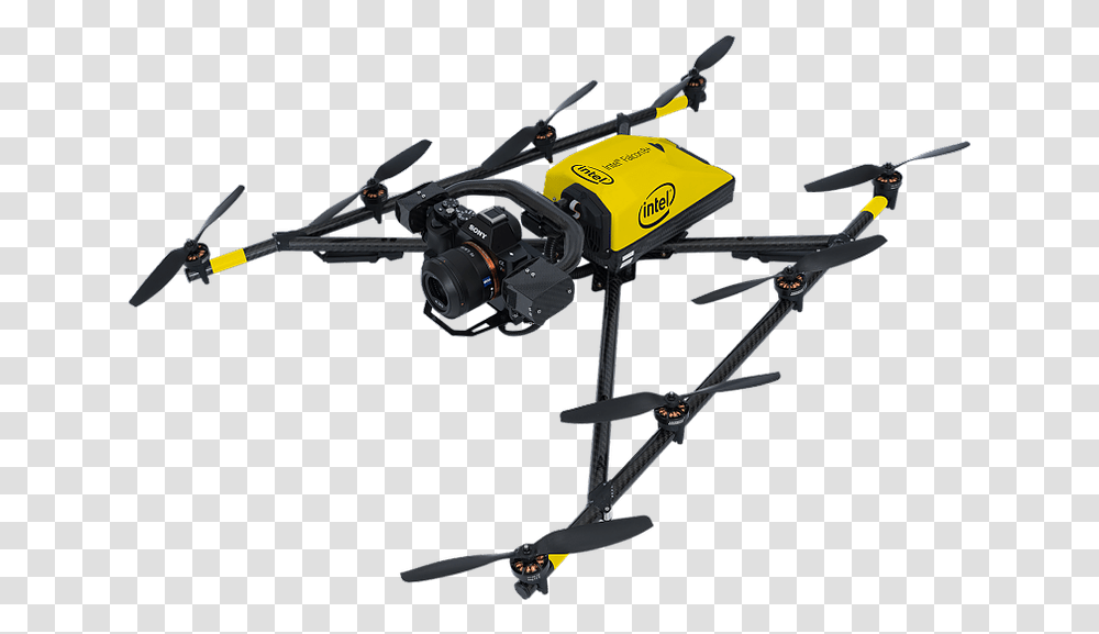 Intel Falcon 8 Drone, Machine, Tool, Helicopter, Aircraft Transparent Png