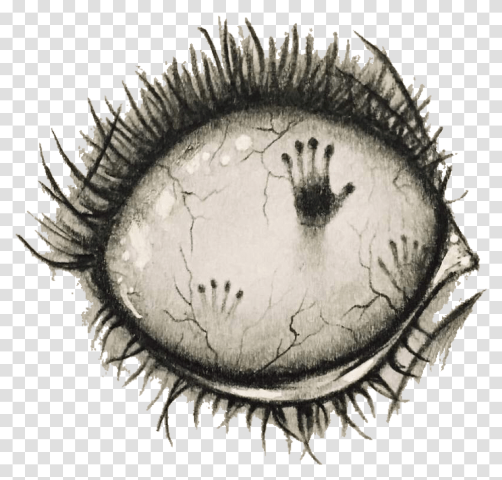 Interesting Halloween Eye Creepy Hand Window Evil Pencil Creative Cool Drawings, Fungus, Lamp, Snout Transparent Png