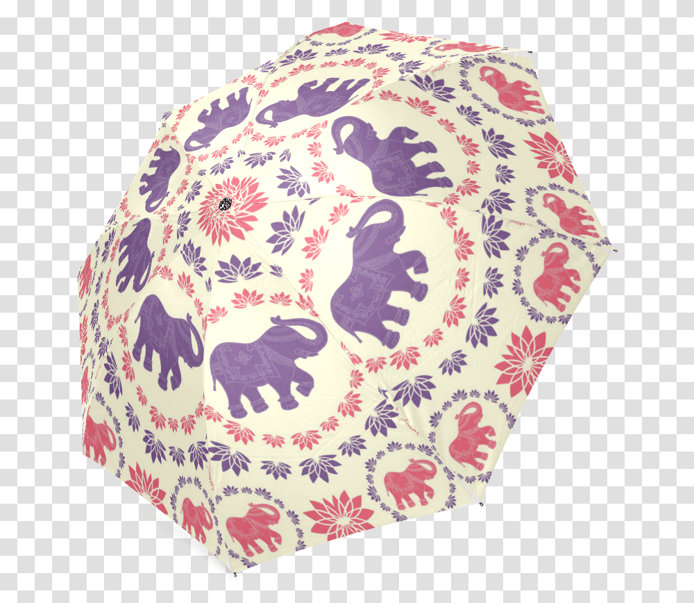 Interestprint Aztec Purple Elephant Lotus Foldable Tablecloth, Rug, Apparel, Doodle Transparent Png