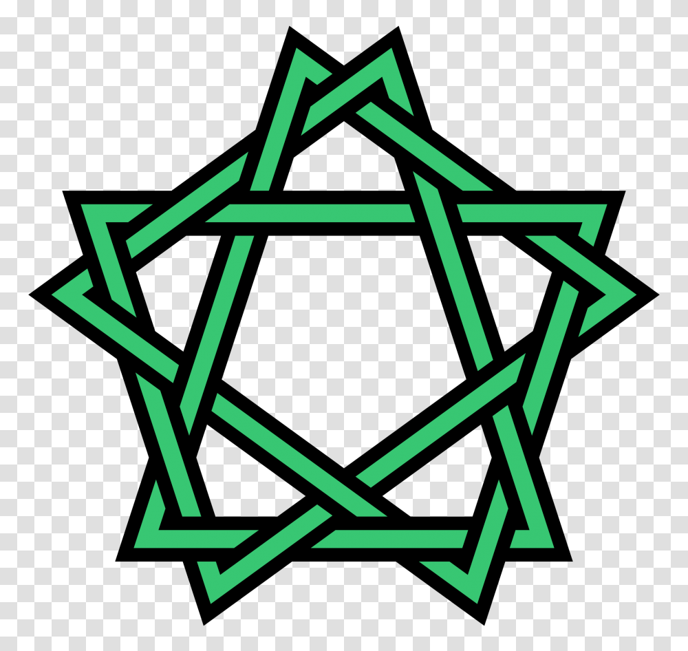 Interlaced Ten Point Star In Irregular Decagon, Recycling Symbol, Triangle, Star Symbol Transparent Png