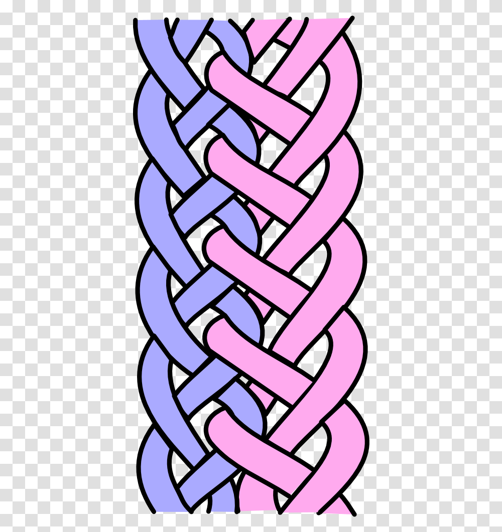 Interlocked Braid Graphic French Braid, Chain, Knot Transparent Png