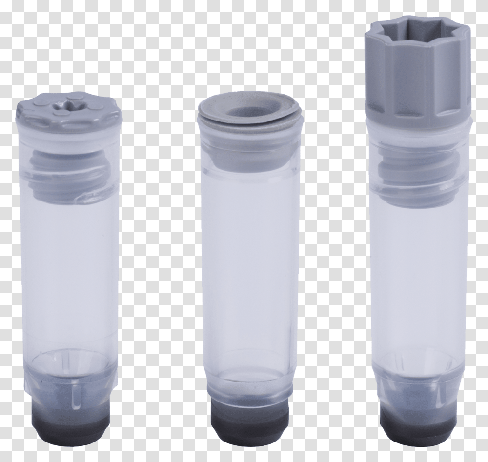 Internal Thread Tubes Precapped With Grey Push Camera Lens, Bottle, Shaker, Glass, Cylinder Transparent Png