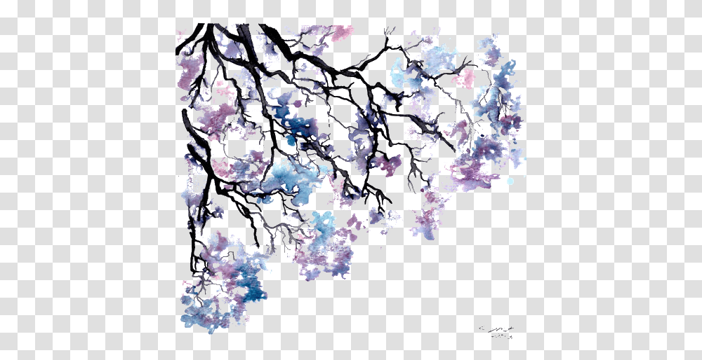 Internet Princesses - Iphone Android Gradient Spring Tree Branch, Flower, Plant, Blossom, Pattern Transparent Png