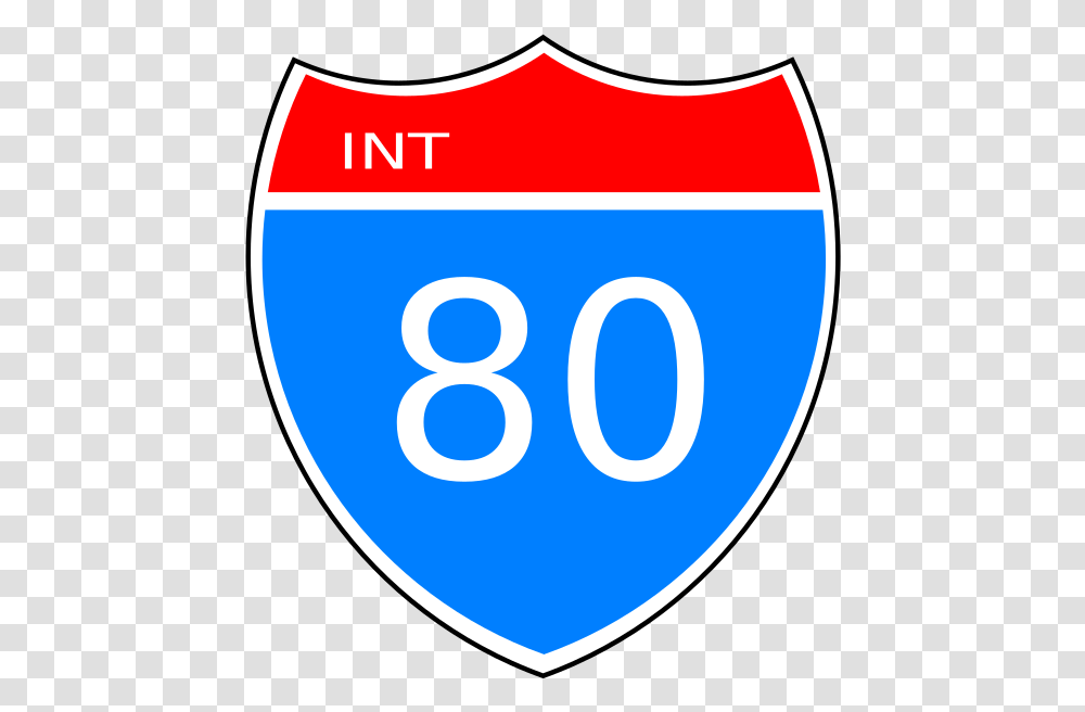 Interstate 80 Road Sign Svg Vector Vertical, Text, Armor, Number, Symbol Transparent Png