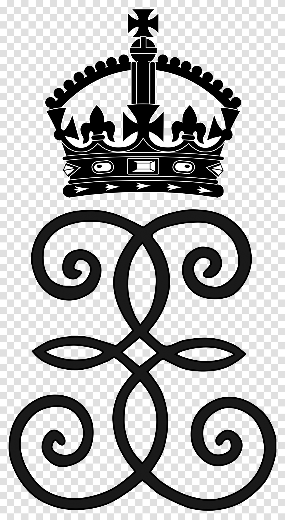 Intertwined Letter Es Below A Tudor Crown, Floral Design, Pattern Transparent Png