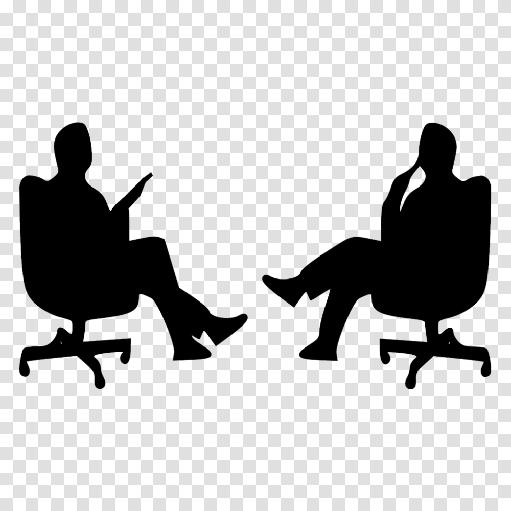 Interview Clipart One To One, Silhouette, Person, Stencil, Working Out Transparent Png