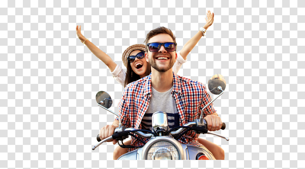 Intex Aqua Lions, Person, Sunglasses, Motorcycle, Vehicle Transparent Png