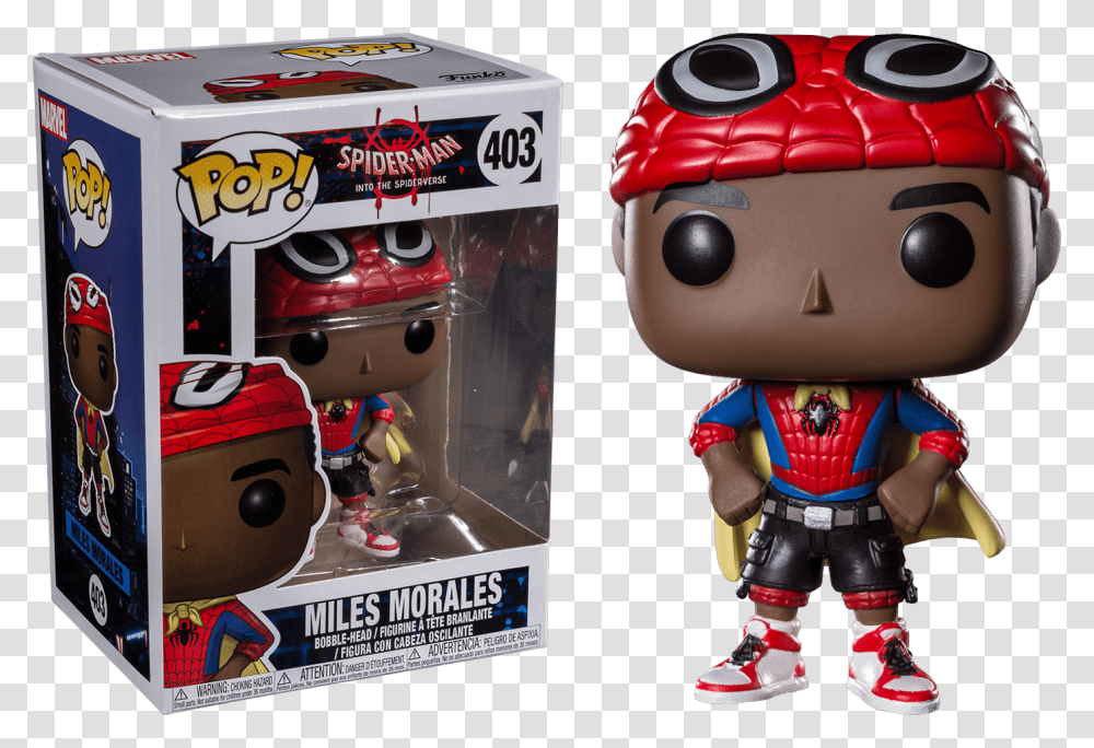 Into The Spider Verse Miles Morales Funko Pop Spider Man Into The Spider Verse, Robot, Toy, Apparel Transparent Png