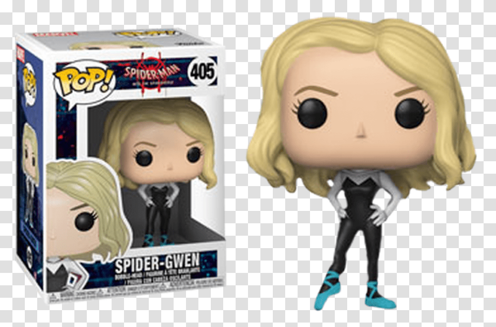 Into The Spider Verse Spider Gwen Into The Spider Verse Pop, Person, Human, Toy, Figurine Transparent Png