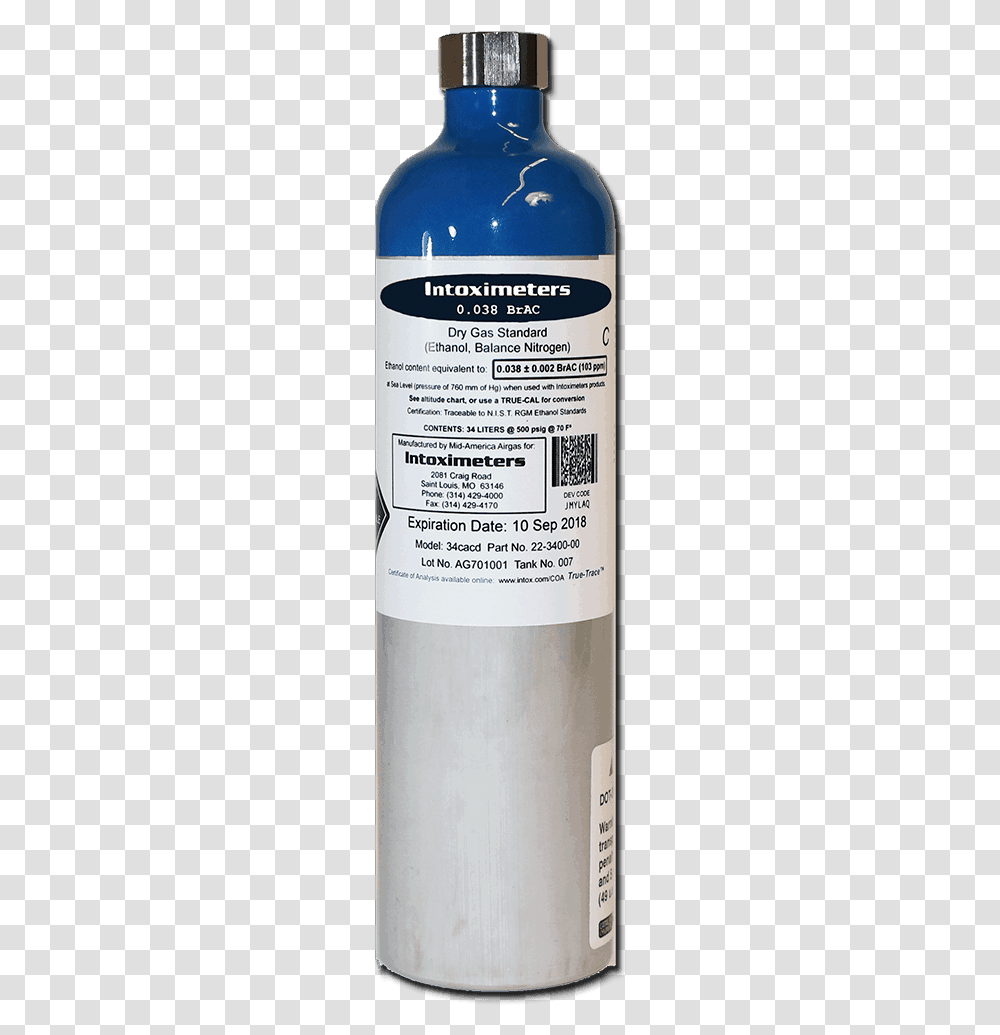 Intoximeters Dry Gas Tank, Bottle, Aluminium, Tin, Can Transparent Png