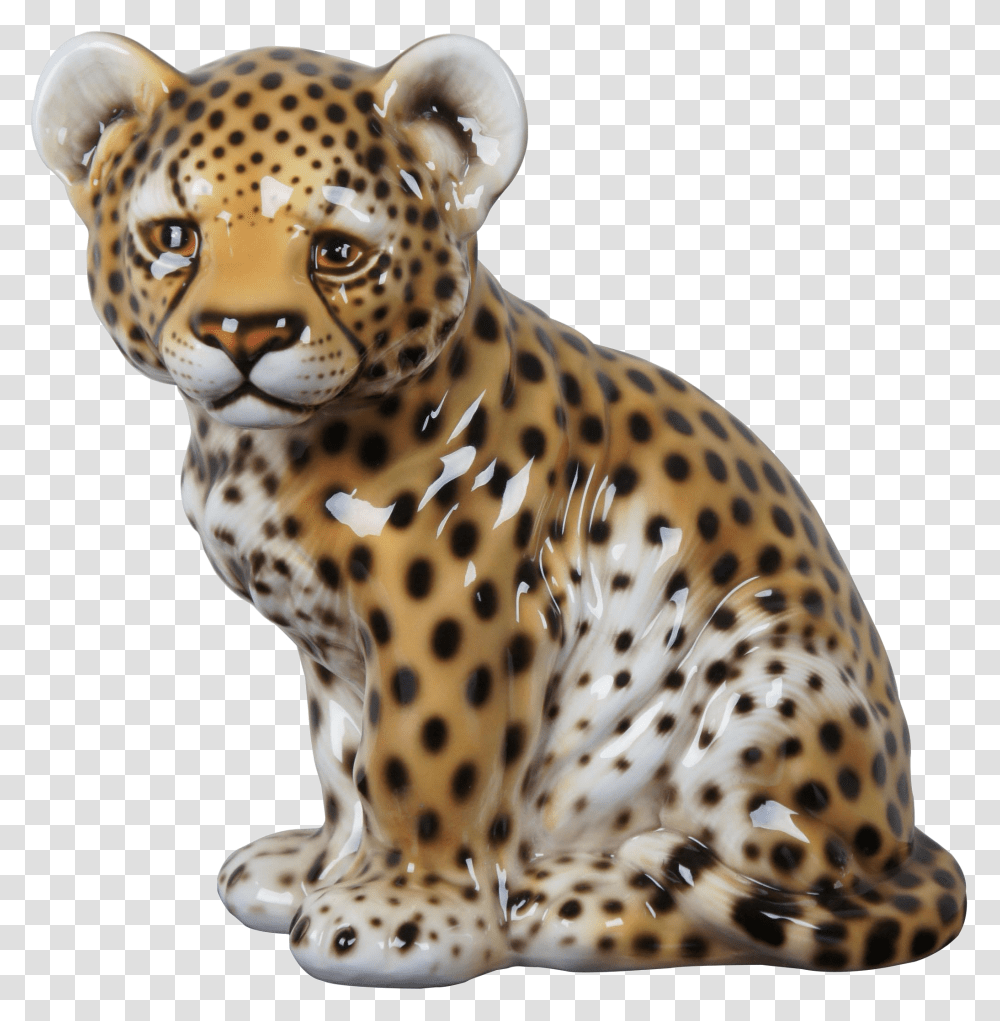 Intrada Baby Cheetah Cub Seated Ceramic Figure African Leopard Transparent Png
