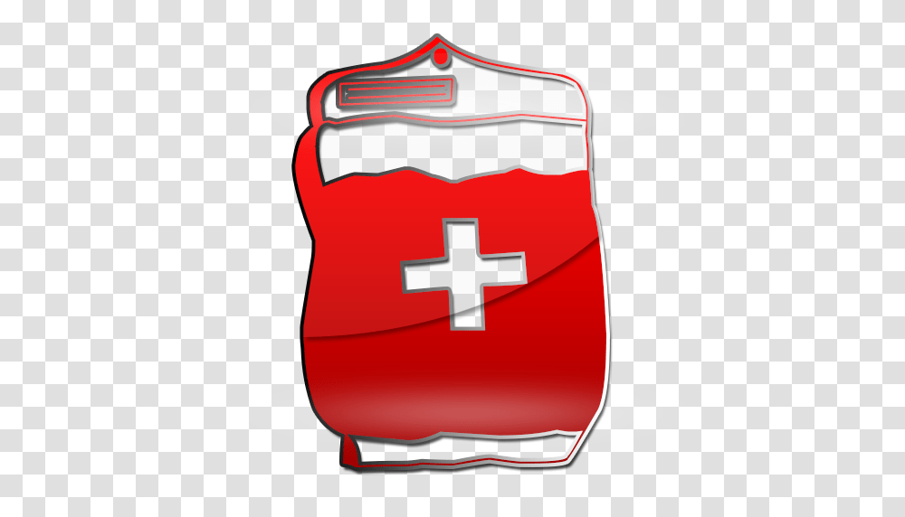 Intravenous Solution Bag Red Clipart Image, First Aid, Bandage Transparent Png