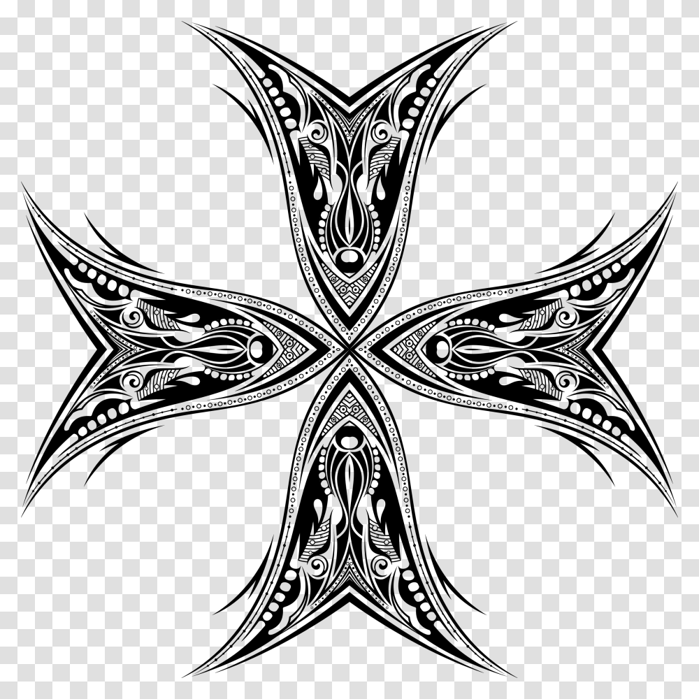 Intricate Drawing Cross Illustration, Gray, World Of Warcraft Transparent Png