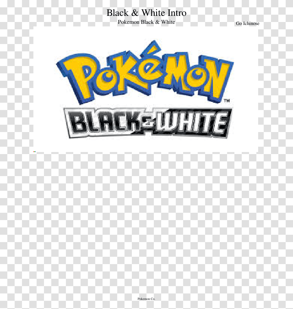 Intro Theme Pokemon Black And White Logo, Text, Symbol, Trademark, Word Transparent Png