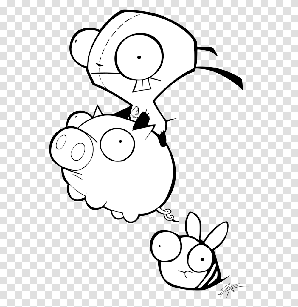 Invader Zim Coloring, Stencil Transparent Png