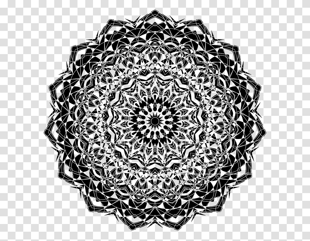 Inverse Abstract Black White Geometric Art Portable Network Graphics, Ornament, Pattern, Lace, Fractal Transparent Png