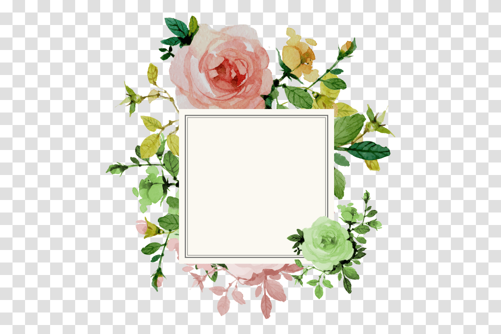 Invitation Border Flower Wedding Flower Frame Clipart Border, Plant, Rose Transparent Png