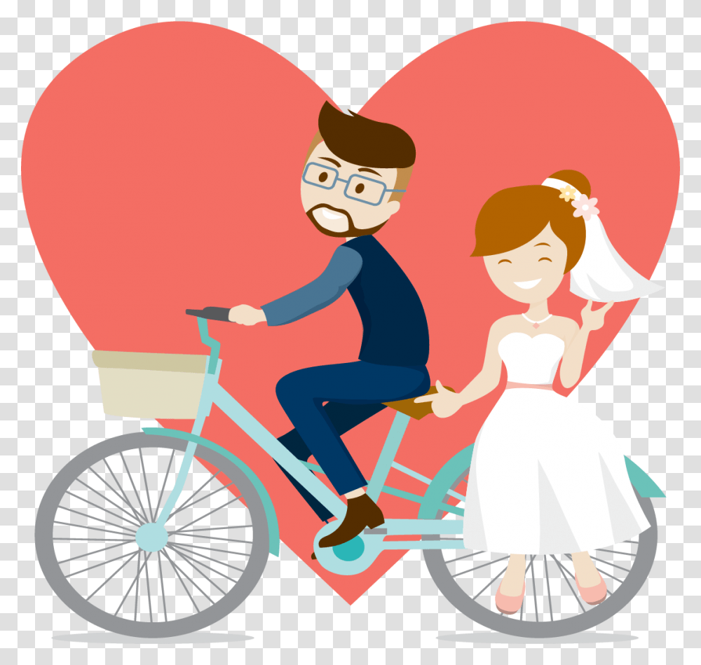 Invitation Marriage Bride Happy Happy Married Life Hd, Wheel, Machine, Bicycle, Vehicle Transparent Png