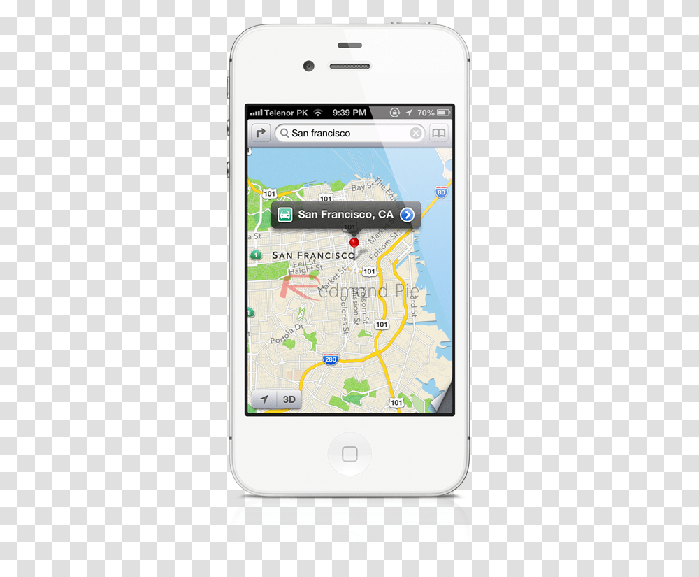 Ios 6mapspng Redmond Pie Iphone Map, Mobile Phone, Electronics, Cell Phone, GPS Transparent Png