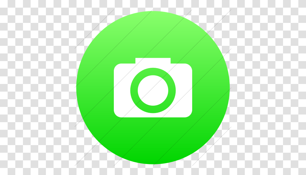 Ios Neon Green Gradient Raphael Camera Icon Iphone Camera App Icon Green, Tennis Ball, Symbol, Soccer Ball, Electronics Transparent Png